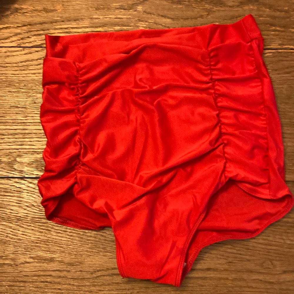 Bright red swim bottom